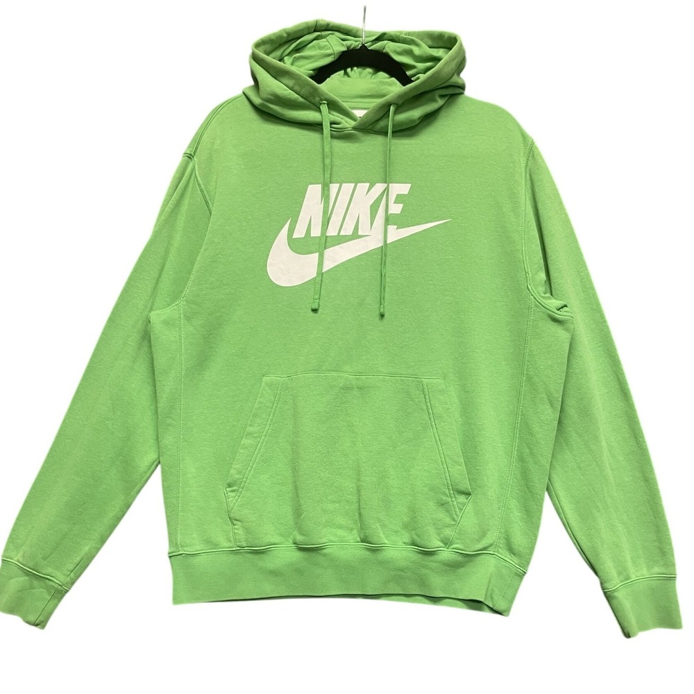 Nike Mens Sportswear Club Fleece Pullover Hoodie Green White Logo Size‎ M BV2645